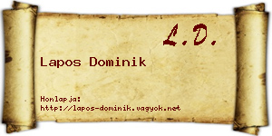 Lapos Dominik névjegykártya